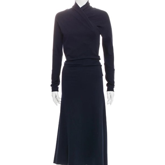 Jil Sander Navy Knit Maxi Dress - Picture 1 of 4